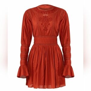 NWT Free People Boho Victorian Mini Dress With Lace And Embroidery Details